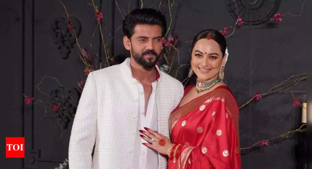 Sonakshi Sinha-Zaheer Iqbal get married: The couple make their FIRST public appearance after tying the knot | Hindi Movie News Filmymeet