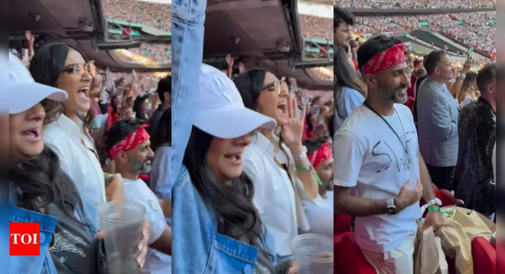 Sonam Kapoor: Sonam Kapoor and Rhea Kapoor scream their hearts out at Taylor Swift’s London concert; Anand Ahuja declares himself as a ‘Swiftie’ | Filmymeet