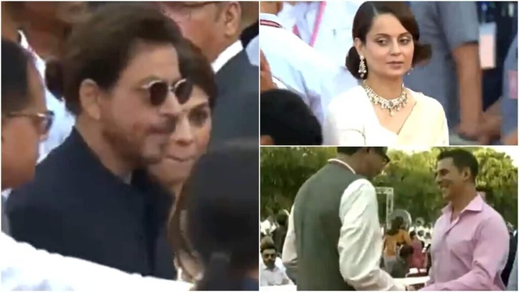 Shah Rukh Khan, Kangana Ranaut, Akshay Kumar, Rajinikanth, arrive at Narendra Modi's swearing-in ceremony. Watch | Bollywood FilmyMeet