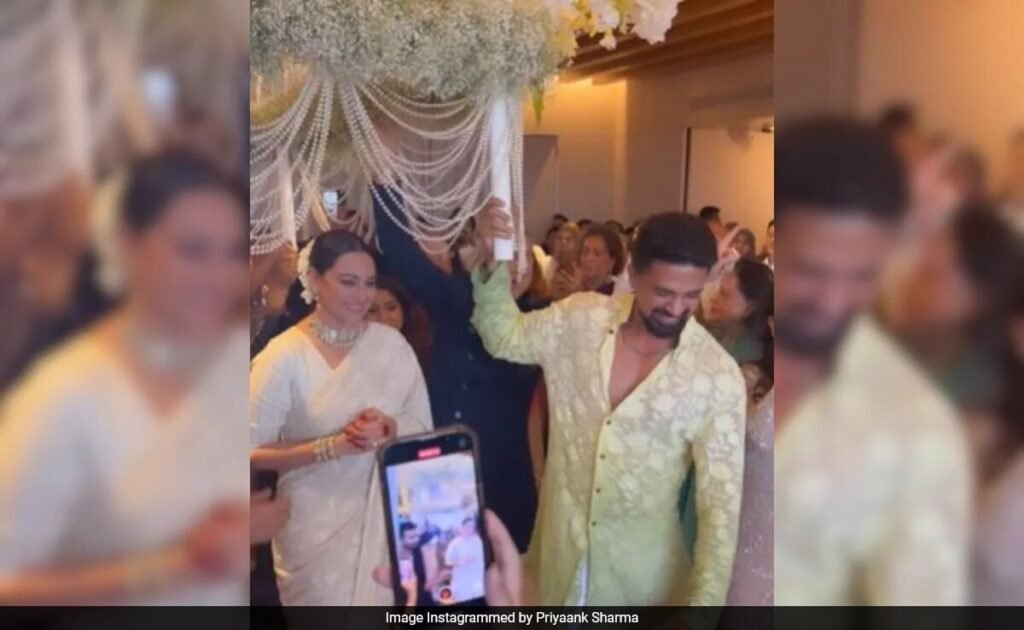 Watch: Sonakshi Sinha Walks Down The Aisle With Saqib Saleem By Her Side