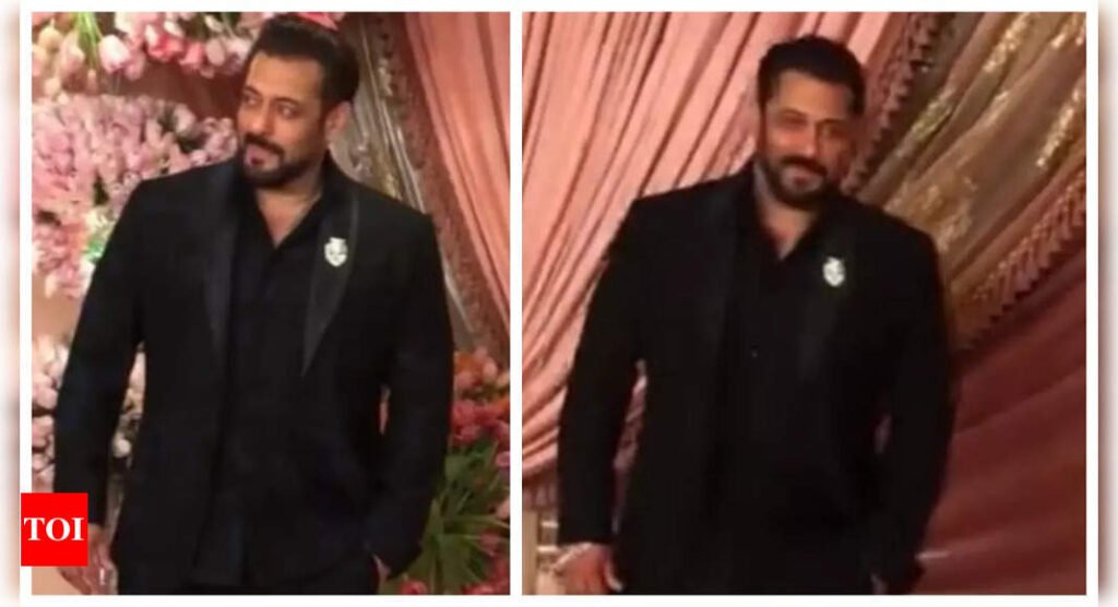 Salman Khan makes a swag entry in a black suit at Anant Ambani and Radhika Merchant's star-studded sangeet ceremony - WATCH video | Filmymeet