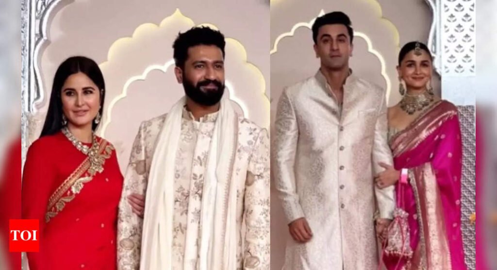 Katrina Kaif finally makes an appearance with Vicky Kaushal, Alia Bhat wears a 160-year old woven saree as she arrives for Anant Ambani, Radhika Merchant's wedding with Ranbir Kapoor - WATCH VIDEOS | Hindi Movie News Filmymeet