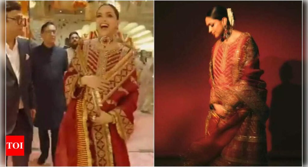 Anant Ambani and Radhika Merchant wedding: Deepika Padukone's red anarkali costs about Rs 1.45 lakh | Hindi Movie News Filmymeet