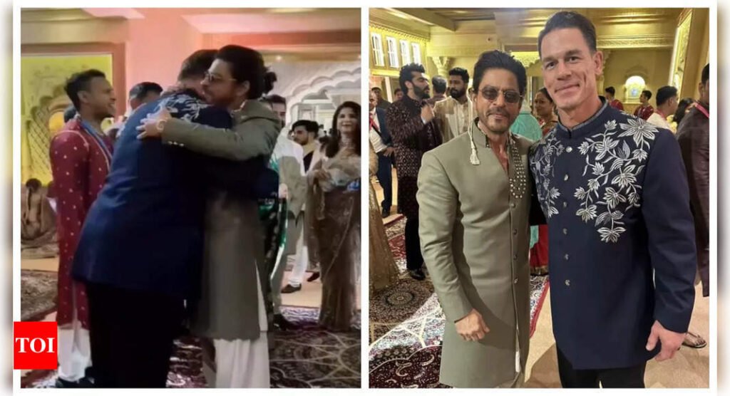 John Cena and Shah Rukh Khan hug it out in BTS clip from Anant Ambani and Radhika Merchant's wedding - WATCH | Filmymeet