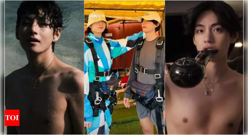 BTS' V shares shirtless vacation photos and playful update with Jungkook on Instagram; Fans go wild | K-pop Movie News Filmymeet