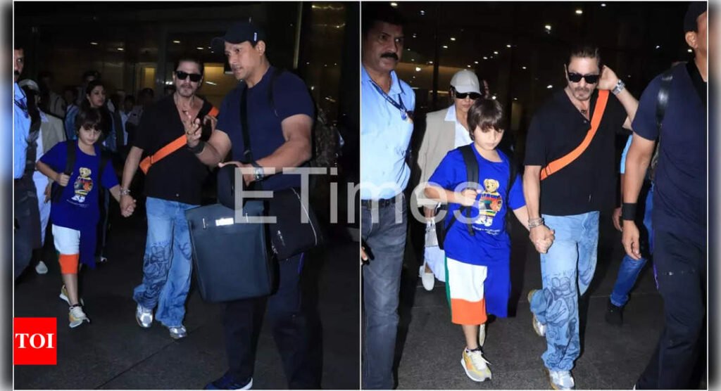 Shah Rukh Khan returns to Mumbai with AbRam and Gauri Khan after UK trip | Filmymeet