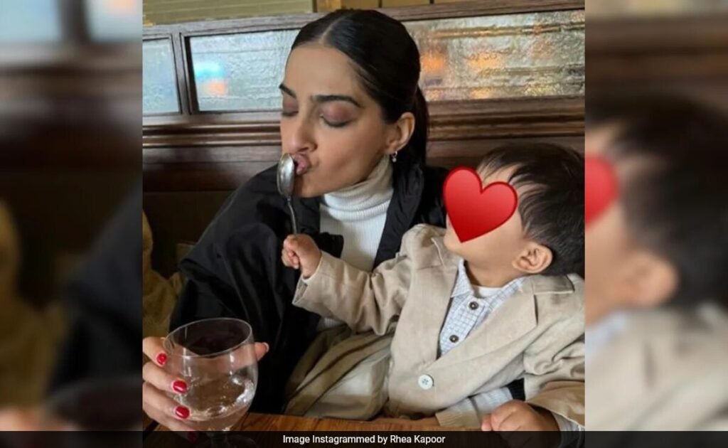 An Aww-Dorable Pic Of Sonam Kapoor And Son Vayu. Courtesy Rhea Kapoor