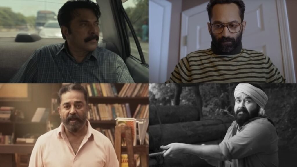 Manorathangal trailer: Kamal Haasan, Mammootty, Mohanlal, Fahadh Faasil star in Malayalam anthology. Watch FilmyMeet