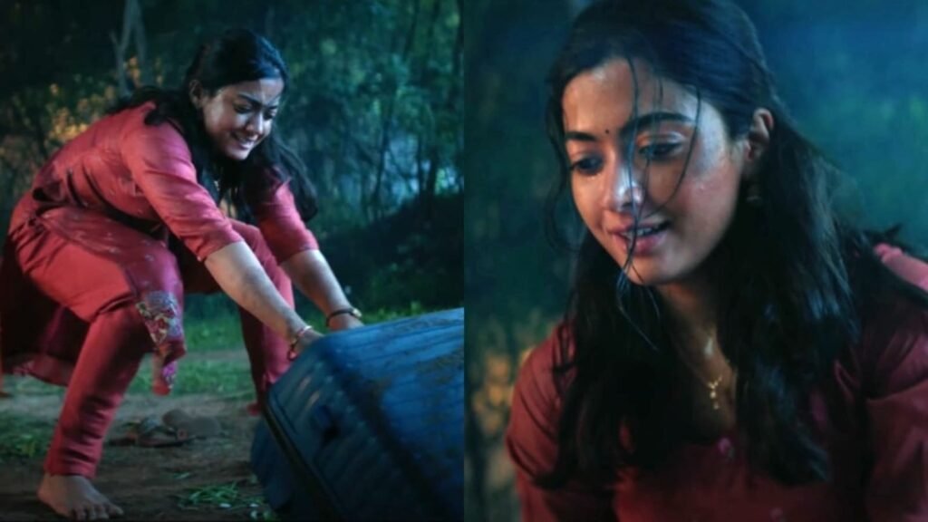 Kubera: Rashmika Mandanna digs up a suitcase of cash in her first look from Sekhar Kammula's film. Watch FilmyMeet