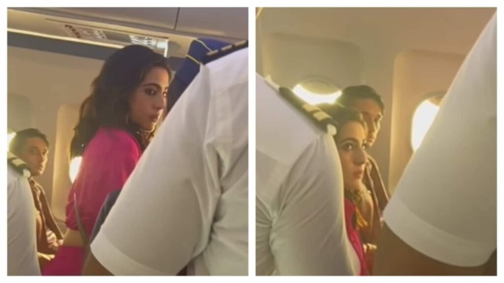 Another promotional gimmick? Sara Ali Khan gets escorted out of plane by 'flight crew', internet says 'kya acting hai' | Bollywood FilmyMeet