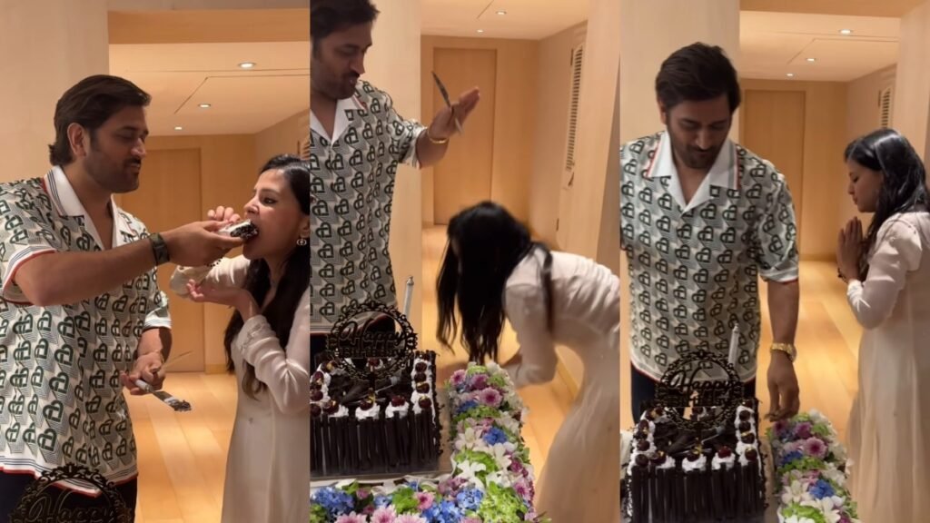 Sakshi takes MS Dhoni's blessings as star cricketer turns 43, video goes viral FilmyMeet