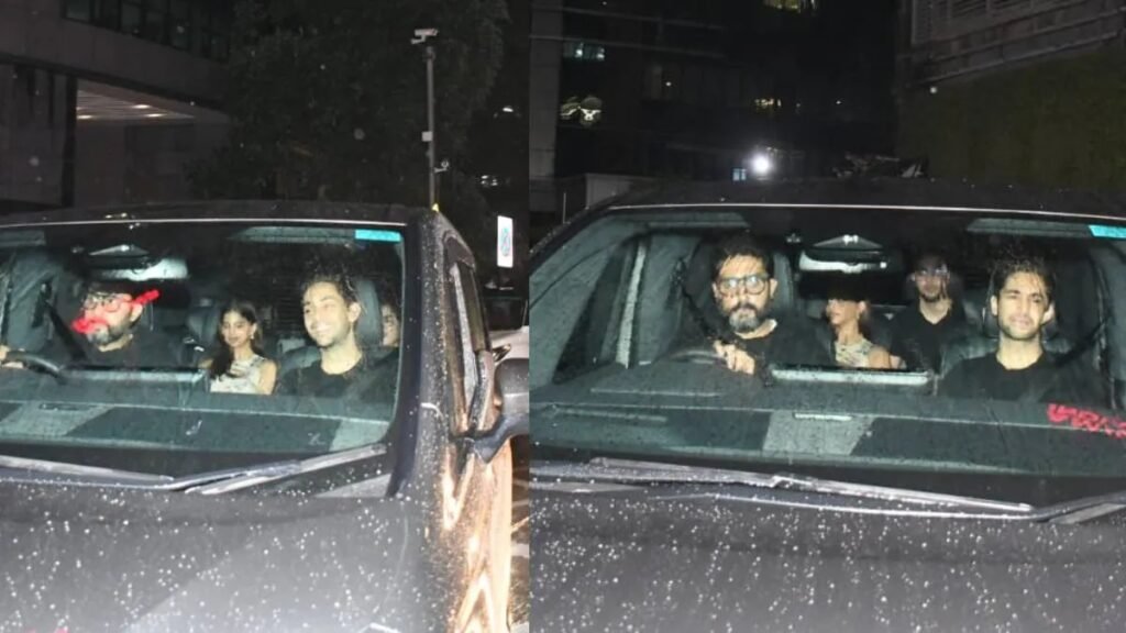 Suhana Khan, Agastya Nanda spotted with Abhishek Bachchan and Navya Nanda Naveli at late night FilmyMeet