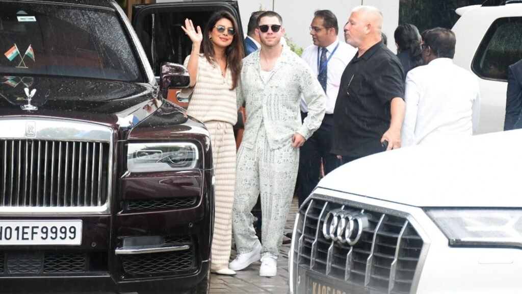 Priyanka Chopra, Nick Jonas arrive in Mumbai for Anant Ambani-Radhika Merchant's wedding. Watch | Bollywood FilmyMeet