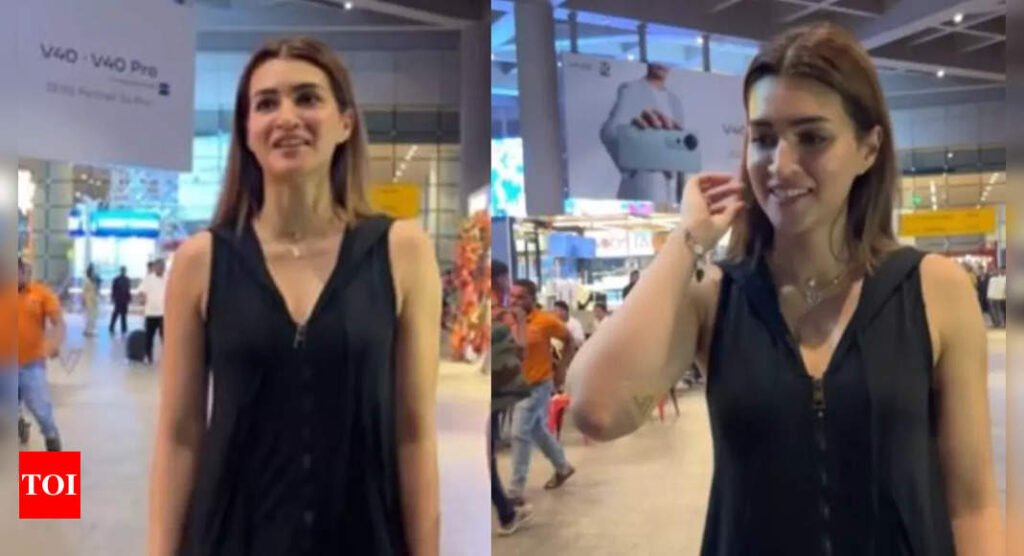 Kriti Sanon is all smiles as she returns home from her Greece vacay with rumoured boyfriend Kabir Bahia and sister Nupur Sanon, post her smoking video goes viral | Hindi Movie News Filmymeet