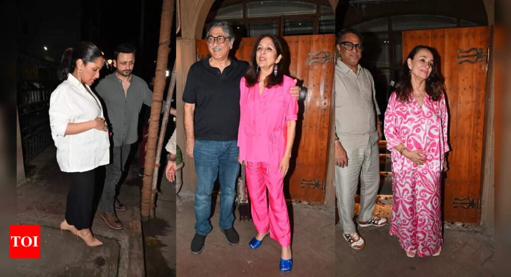 Mom-to-be Masaba Gupta and husband Satyadeep Misra spotted post dinner with Neena Gupta, Soni Razdan and others | Hindi Movie News Filmymeet