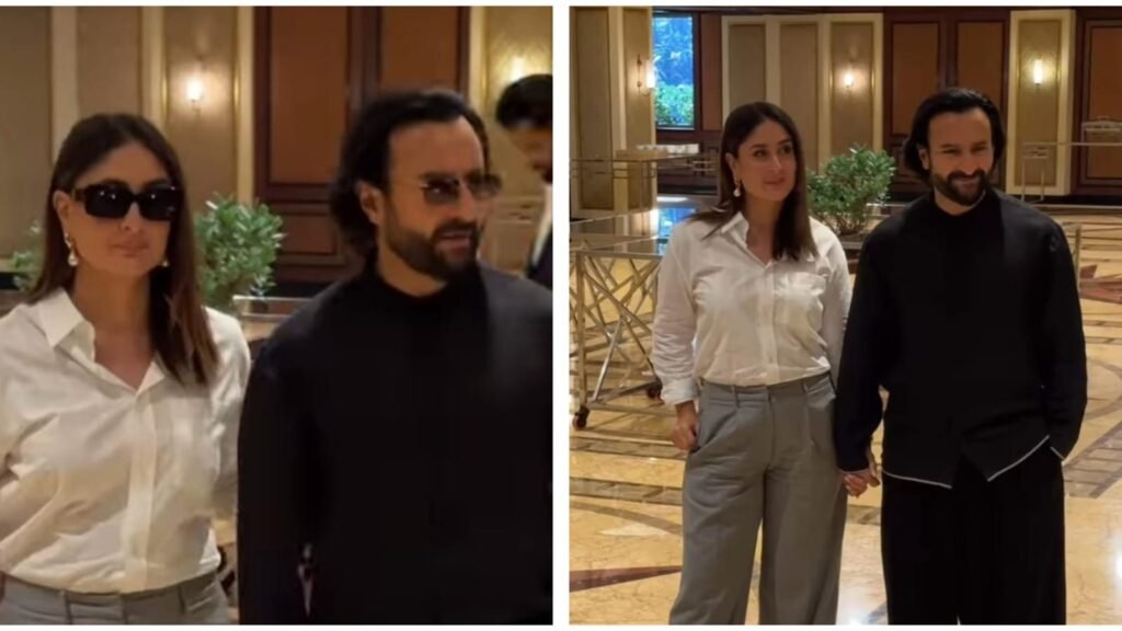 Kareena Kapoor and Saif Ali Khan exude royalty, hold hands as they arrive together for event. Watch | Bollywood FilmyMeet