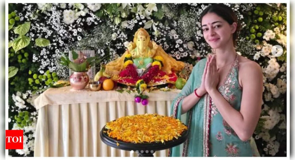 Ananya Panday welcomes Ganpati Bappa home; shares photos from her Ganesh Chaturthi celebration with family | Filmymeet