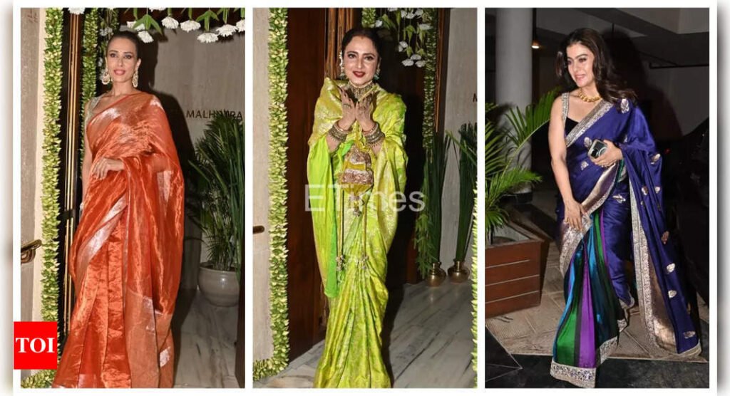 Rekha, Kajol, Iulia Vantur and others make stunning appearances at Manish Malhotra's residence for Ganpati celebrations - See photos | Filmymeet