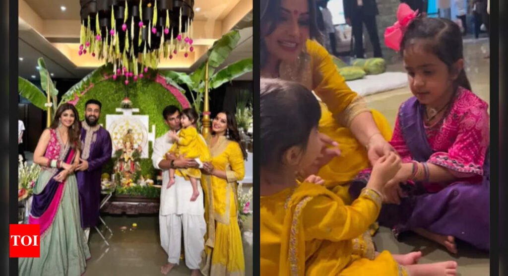 Ganesh Chaturthi 2024: Bipasha Basu and Shilpa Shetty’s daughters delight fans by enjoying the festive vibes together | Filmymeet