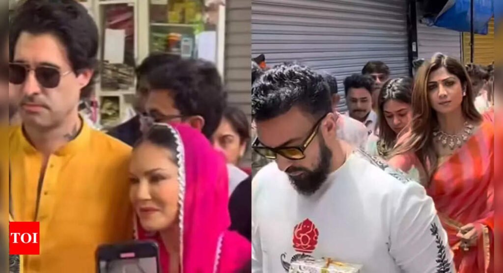 WATCH: Sunny Leone-Daniel Weber, Shilpa Shetty-Raj Kundra and others seek blessings at Lalbaugcha Raja | Hindi Movie News Filmymeet