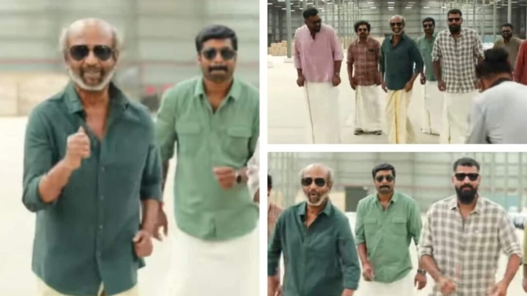 Rajinikanth celebrates Onam with swag, grooves to Vettaiyan song on the sets of Coolie. Watch FilmyMeet