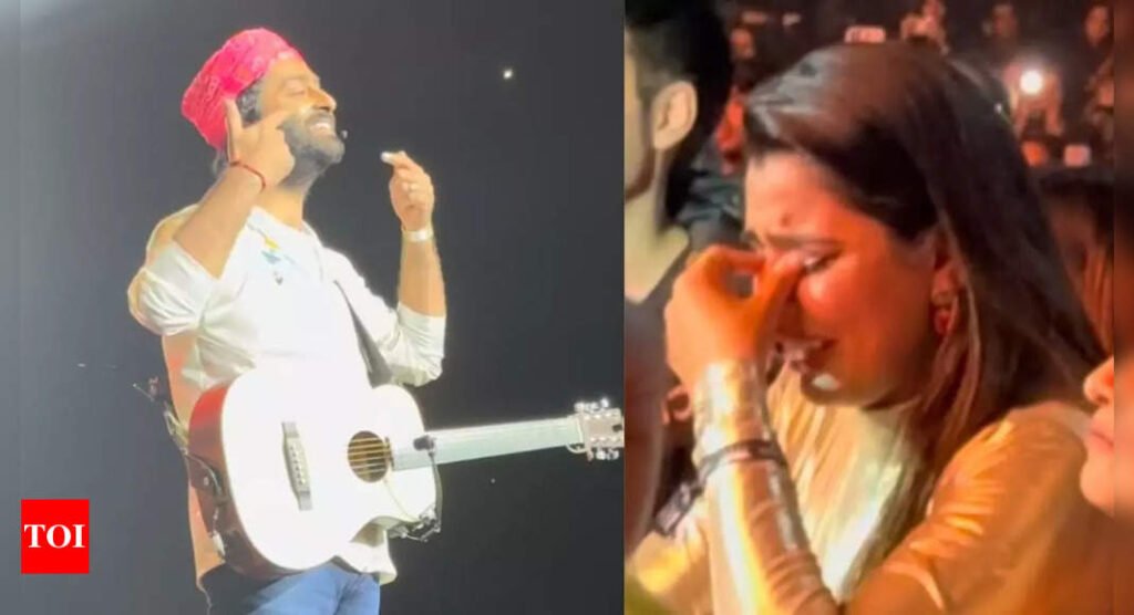 WATCH: Arijit Singh's emotional gesture towards a crying fan wins hearts at London concert | Hindi Movie News Filmymeet