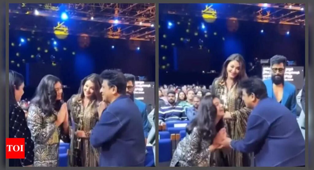 Aaradhya Bachchan touches feet of Kannada superstar Shiva Rajkumar at SIIMA; fans say 'Aishwarya Rai raised a sanskaari daughter' - WATCH video | Filmymeet