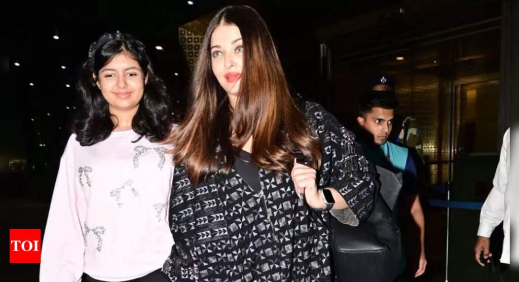 Aishwarya Rai Bachchan and daughter Aaradhya Bachchan all smiles as they return to Mumbai after shutting down a reporter in Abu Dhabi Filmymeet