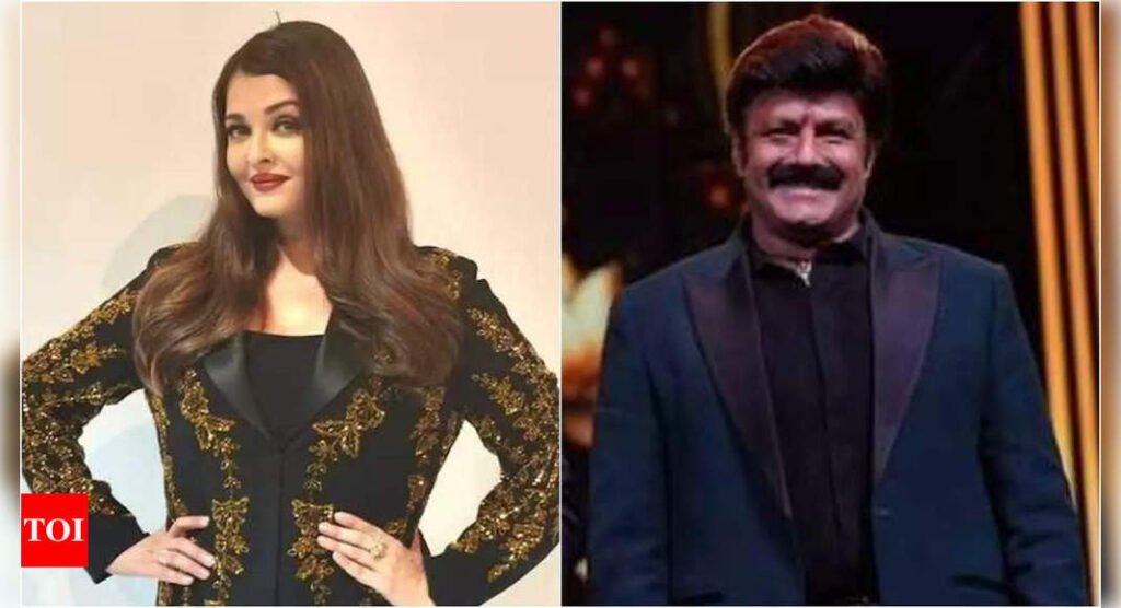 Aishwarya Rai Bachchan touches Nandamuri Balakrishna's feet as a sign of respect, the Telugu star blesses her | Hindi Movie News Filmymeet