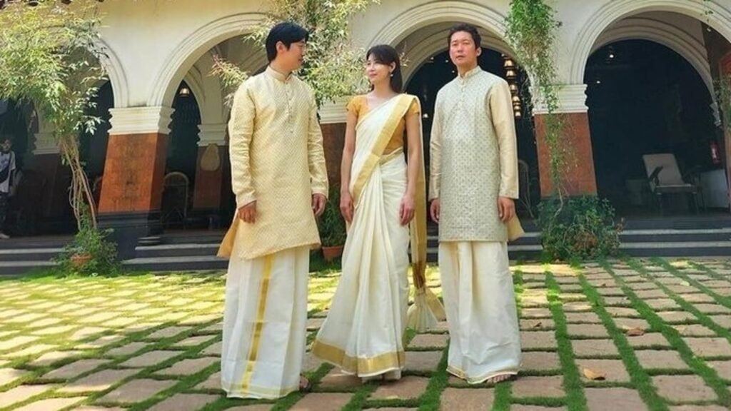 Korean actor Ha Ji-won of Secret Garden fame visits India; wears Kasavu for Onam. See pics | Web Series FilmyMeet