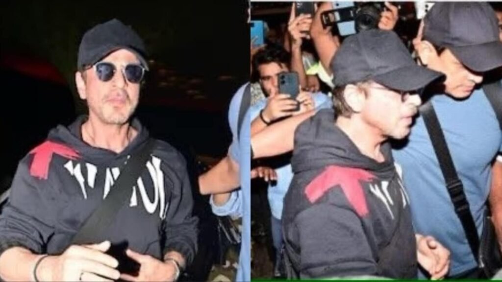 Shah Rukh Khan almost falls at Mumbai airport as fan pushes through crowd to meet him, internet calls it ‘scary’. Watch | Bollywood FilmyMeet