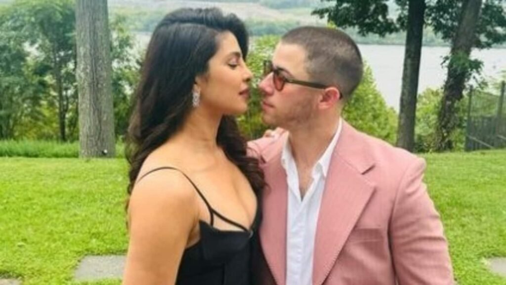 Priyanka Chopra stuns in black dress, Nick Jonas rocks pink suit at a wedding | Hollywood FilmyMeet