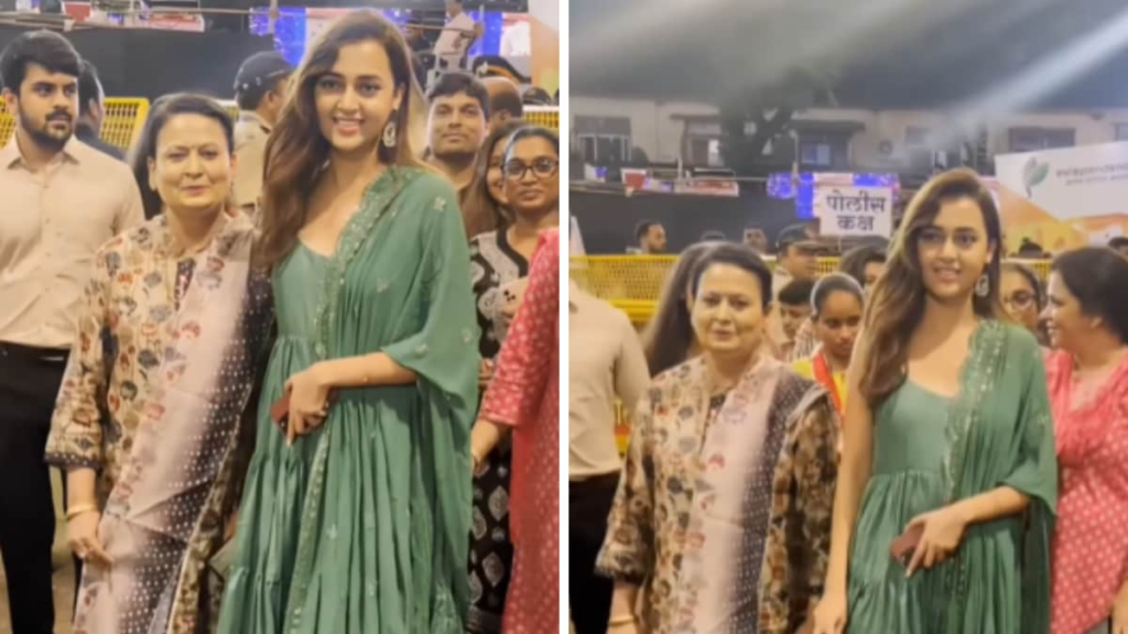 Watch: Tejasswi Prakash Seeks Ganpati's Blessing At Lalbaugcha Raja With Her Mother FilmyMeet