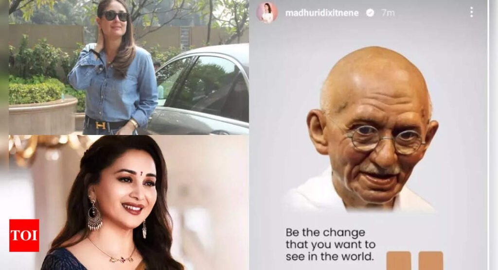 Kareena Kapoor Khan, Madhuri Dixit Nene, Parineeti Chopra pay tribute to Mahatma Gandhi on his birth anniversary | Hindi Movie News Filmymeet