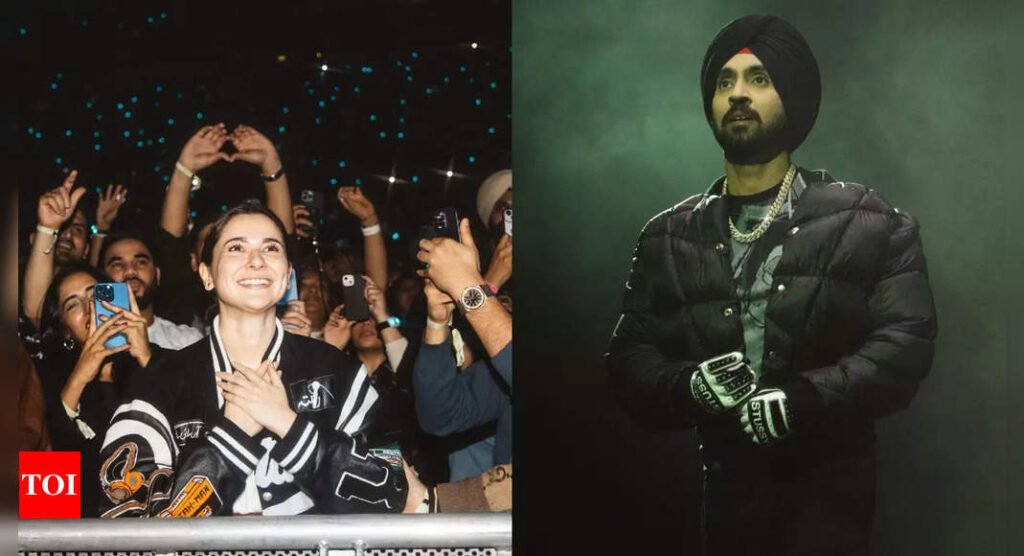 Diljit Dosanjh calls Pakistani actress Hania Aamir on stage at his London concert, sings 'Lover' for her, netizens react - WATCH VIDEO | Hindi Movie News Filmymeet