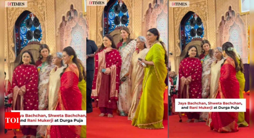 Jaya Bachchan: Navratri 2024: Jaya Bachchan and Shweta Bachchan join Rani Mukerji at the Durga puja pandal | Filmymeet