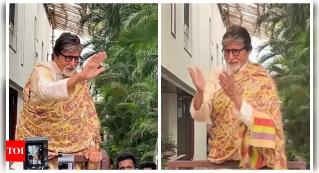 Amitabh Bachchan makes a stylish appearance as he greets and interacts with fans outside Jalsa on his 82nd birthday - WATCH video | Filmymeet