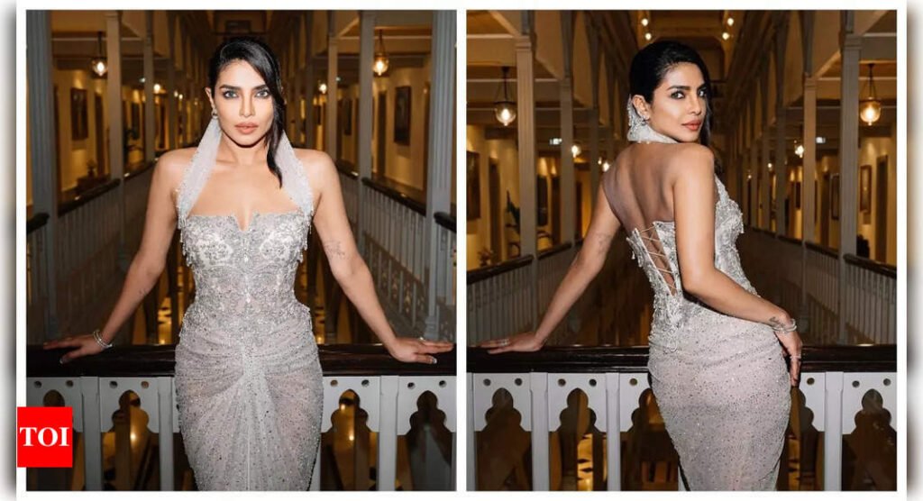 Priyanka Chopra dazzles in a shimmery Tarun Tahiliani gown for 'Paani' screening; fans call 'jiju' Nick Jonas a lucky man | Filmymeet