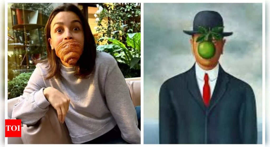 Alia Bhatt’s goofy throwback Croissant pic: A twist on René Magritte’s ‘The Son of Man’ | Hindi Movie News Filmymeet