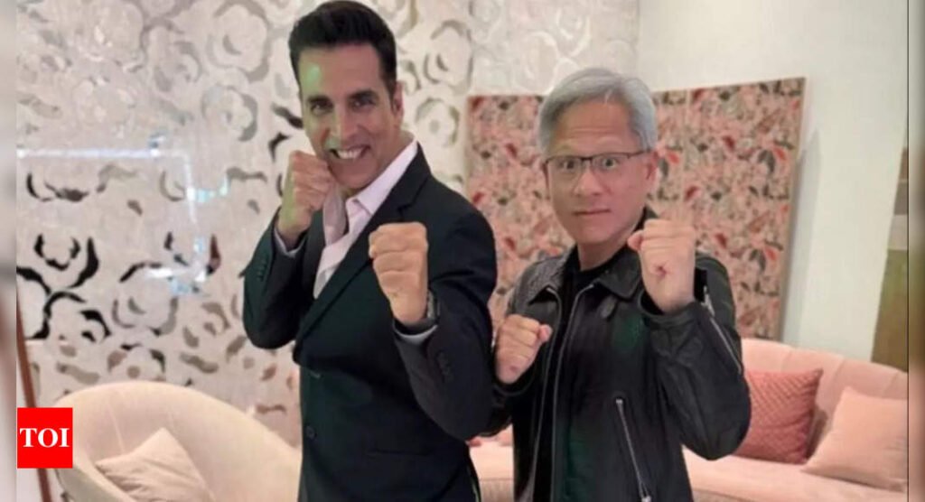 Akshay Kumar strikes a fun pose with Jensen Huang, talks about Martial Arts instead of AI | Hindi Movie News Filmymeet