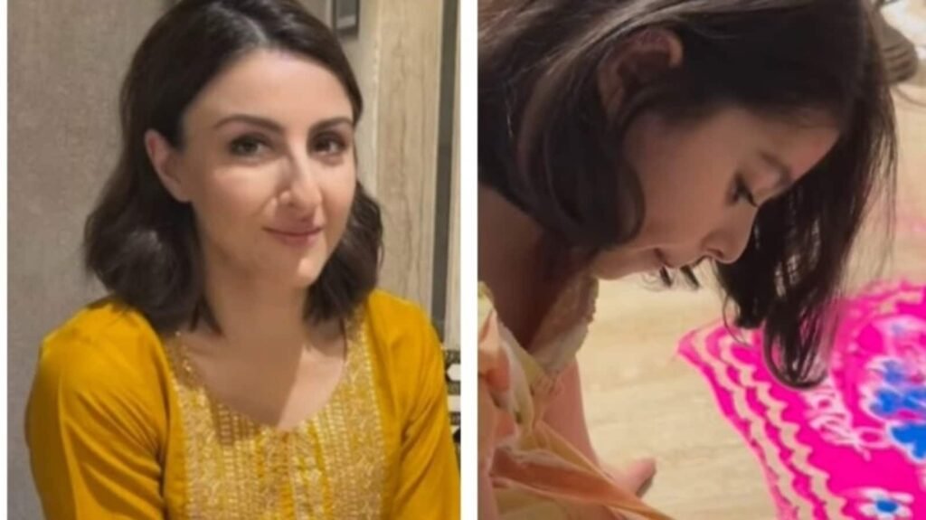 Soha Ali Khan, daughter Inaaya turn Diwali prep mode on as they make beautiful rangolis at home. Watch | Bollywood FilmyMeet