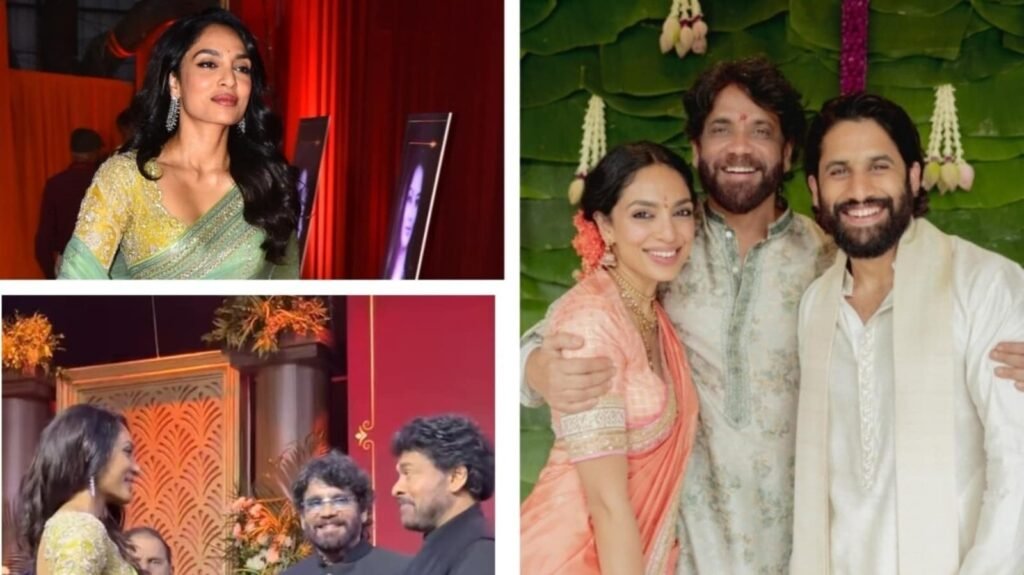 Nagarjuna introduces soon to be daughter-in-law Sobhita Dhulipala to Chiranjeevi at ANR National Awards 2024 FilmyMeet