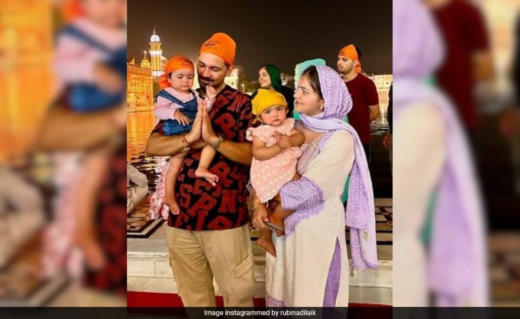 Rubina Dilaik And Abhinav Shukla Visit Golden Temple With Their Twin Daughters. See Post FilmyMeet