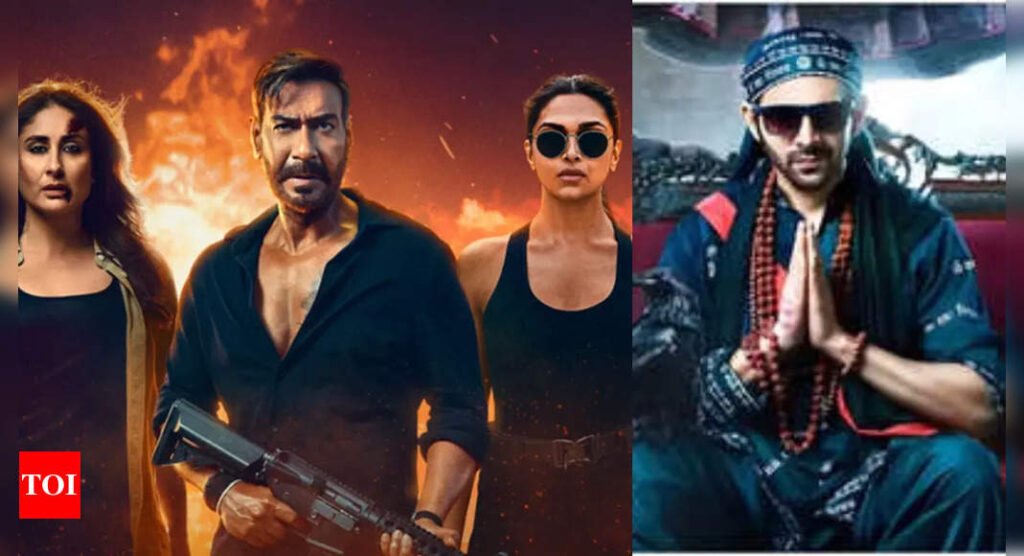 'Singham Again' Vs 'Bhool Bhulaiyaa 3' advance bookings box office: The Kartik Aaryan starrer has a slight edge over the Ajay Devgn starrer since its bookings opened earlier | Hindi Movie News Filmymeet