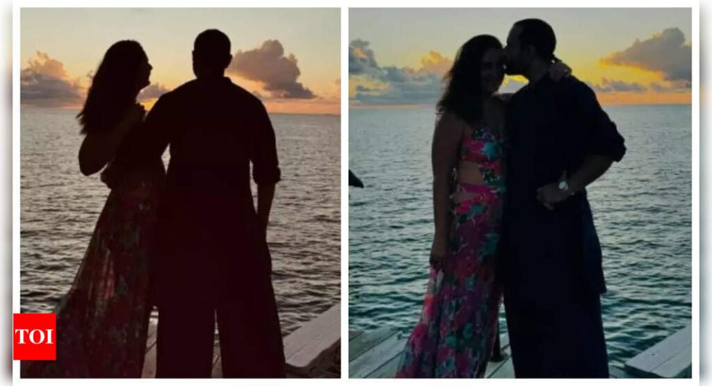 Saif Ali Khan lovingly kisses Kareena Kapoor as they spend a romantic evening together at a beach destination: 'Diwali sunsets with my love' - See photos | Filmymeet