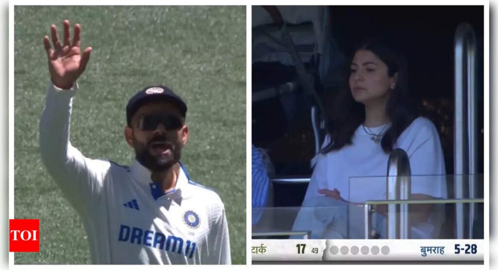 Anushka Sharma cheers for Virat Kohli at the India vs Australia Perth Test: video inside | Hindi Movie News Filmymeet