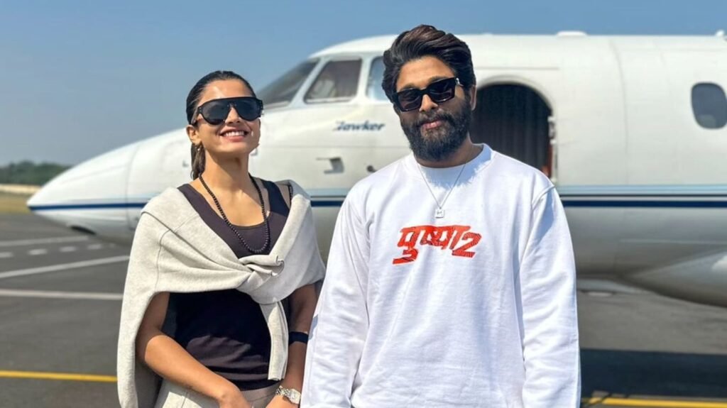 Allu Arjun, Rashmika Mandanna jet off to Patna for Pushpa 2: The Rule trailer launch FilmyMeet