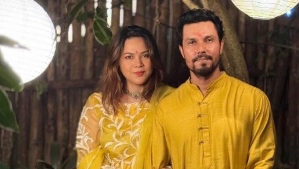 Randeep Hooda, Lin Laishram glow in yellow in their first Diwali since wedding. See pics | Bollywood FilmyMeet